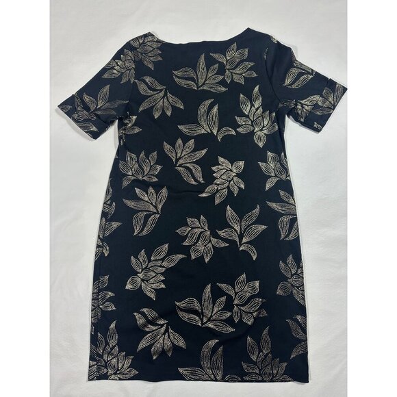 Karen Scott Sport Dress Size L Sleeve Cotton Blend Golden Leaves - Picture 1 of 6